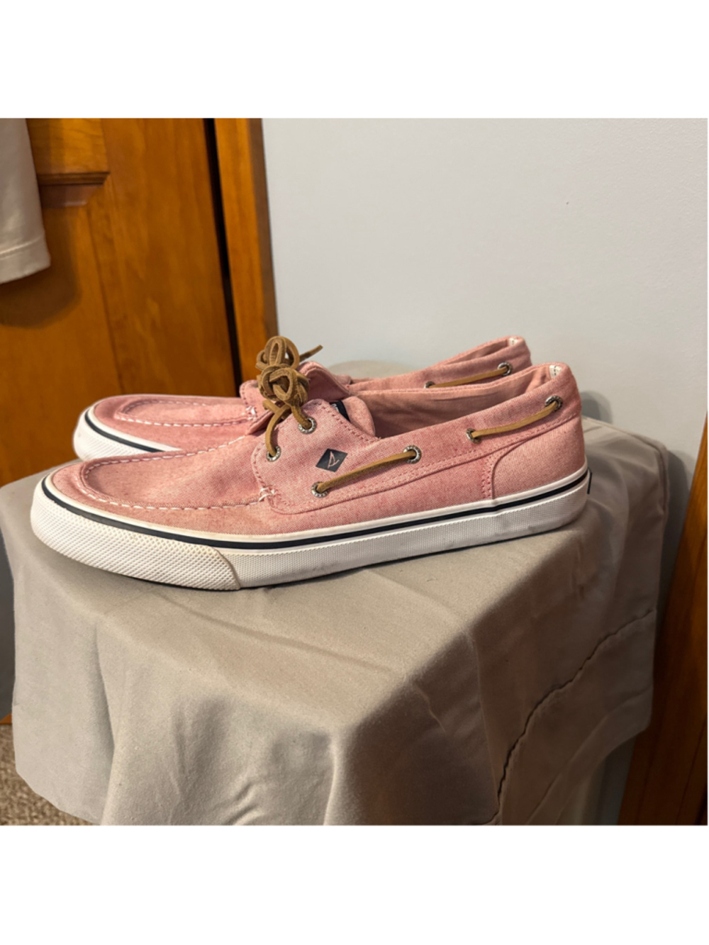 Men's Sperry Boat Shoes Size 12 Pink and Brown
